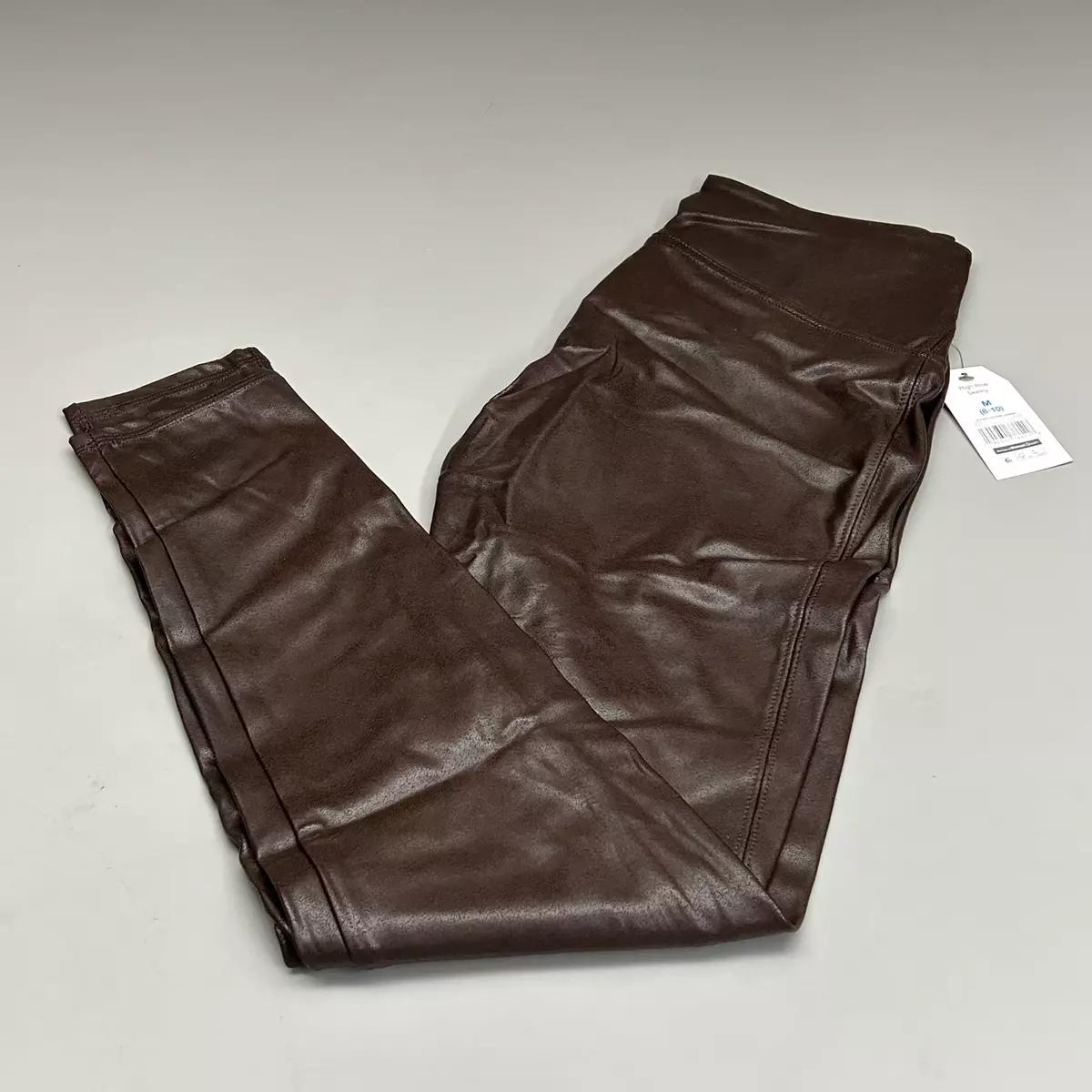 Women’s Brown Long Sleeved Flared Leather Pants