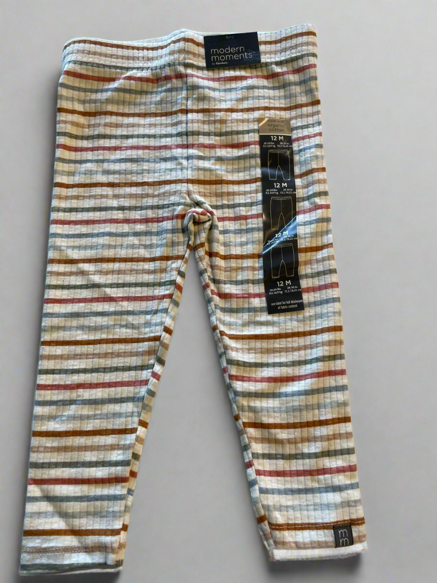 2 Piece Modern Moments Hoodtop with Pants ( Ivory Stripe)-Organic Cotton