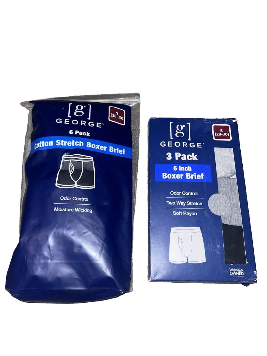 6 Pack Men’s George Cotton Stretched Boxer Briefs